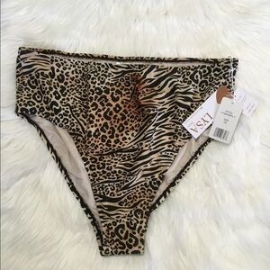 Lysa Evelyn 0X leopard print tummy slimming high rise bikini bottom